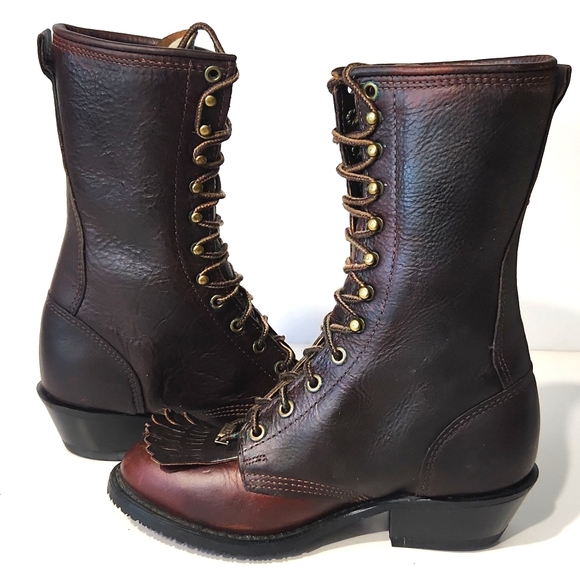 Double-H Sub Zero Insulated Lacer Leather Western Kiltie Vintage Women's 6 EUC - Picture 14 of 15